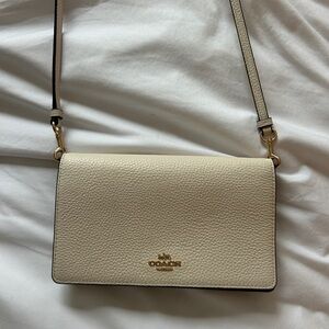 Coach Cream Pebbled Leather Crossbody Bag